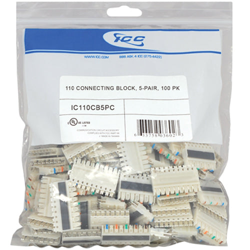 110 CONNECTING BLOCK- 5-PAIR- 100 PK