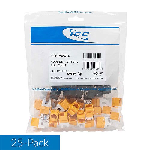 MODULE- CAT6A- HD- 25PK- YELLOW