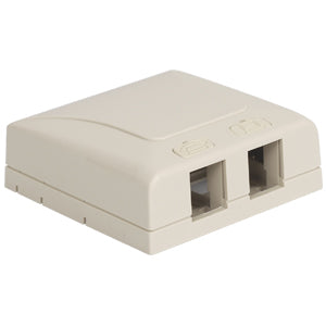 SURFACE MOUNT BOX- ELITE- 2-PORT- WHITE