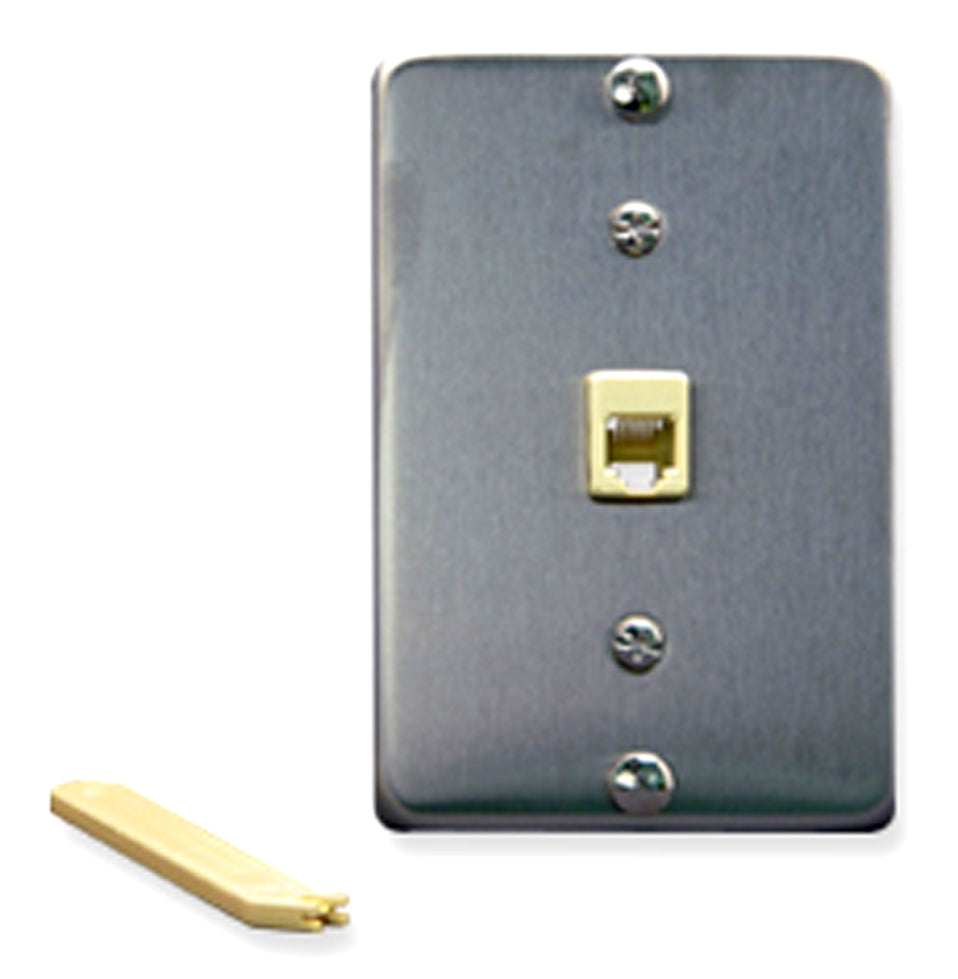 Wall Plate IDC 6P6C STAINLESS STEEL