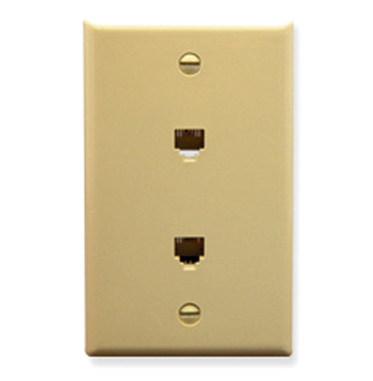 WALL PLATE- 2 VOICE 6P6C- IVORY