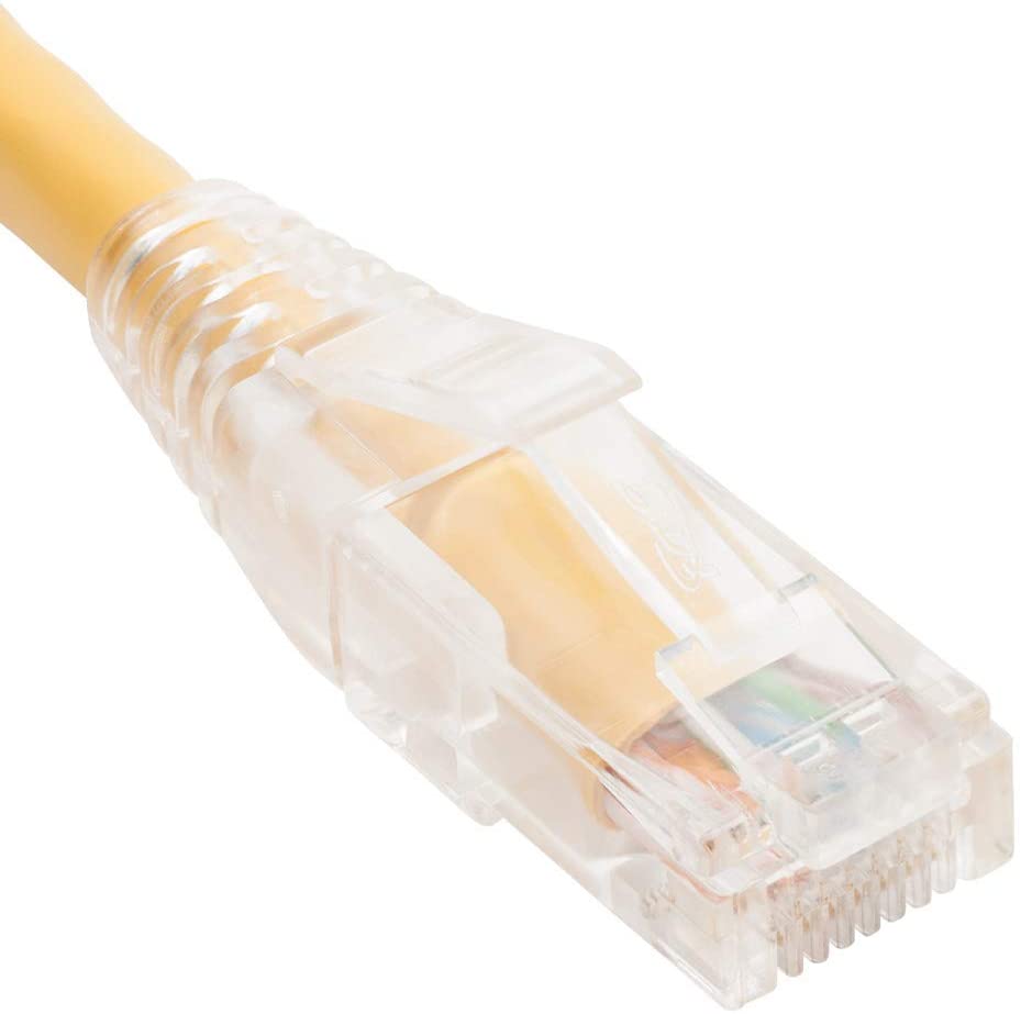 PATCH CORD CAT6 CLEAR BOOT 5' YELLOW