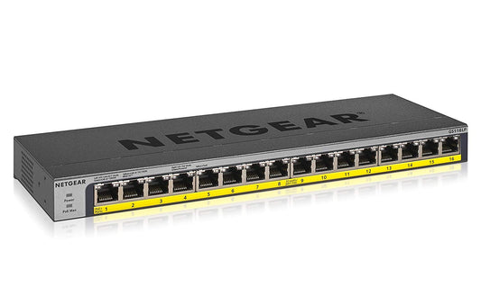 16-Port PoE/PoE+ Gigabit Ethernet UnMgd.